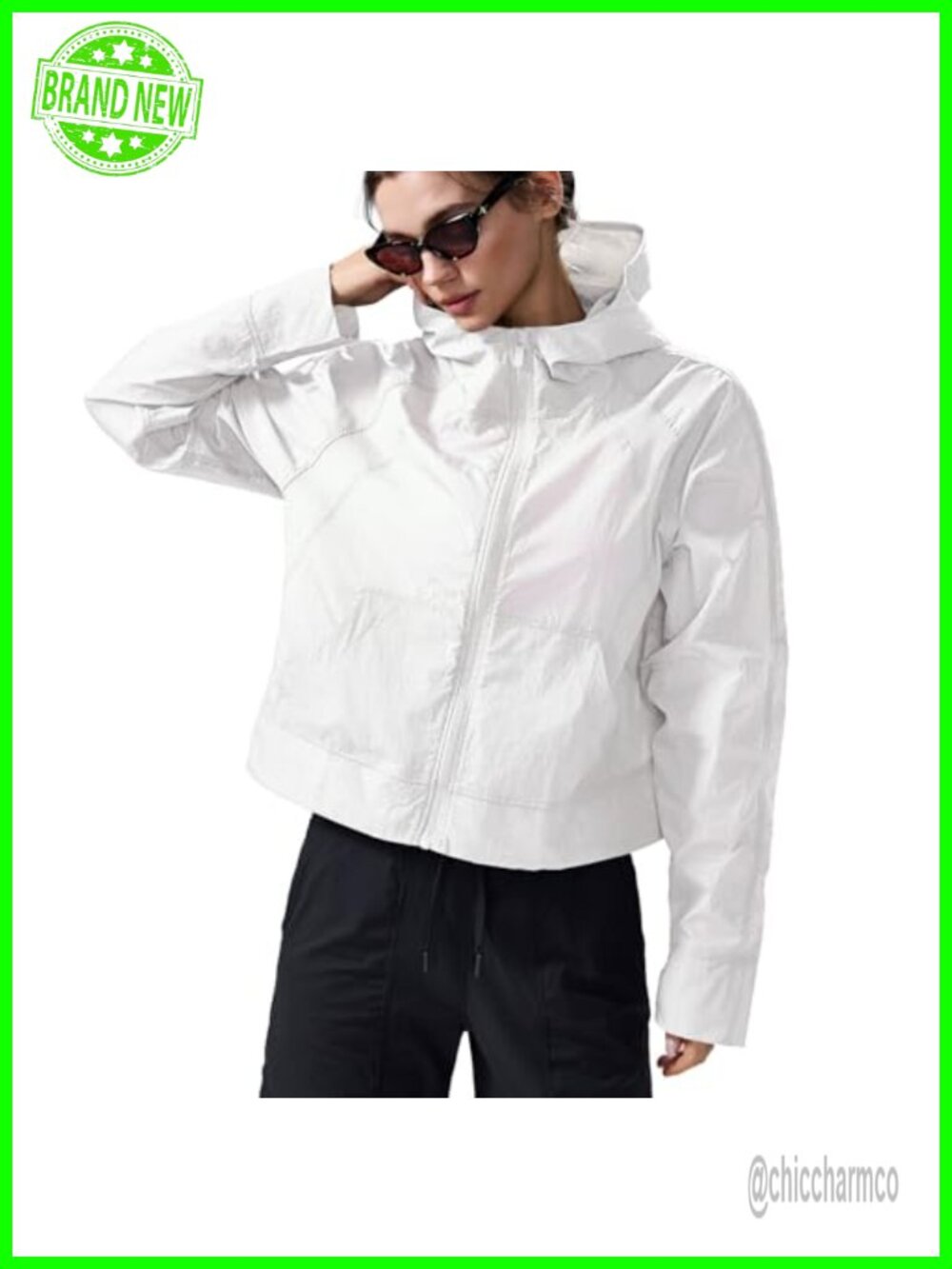Water Repellent Hooded Raincoat UPF50+ Thumbholes Relaxed Fit